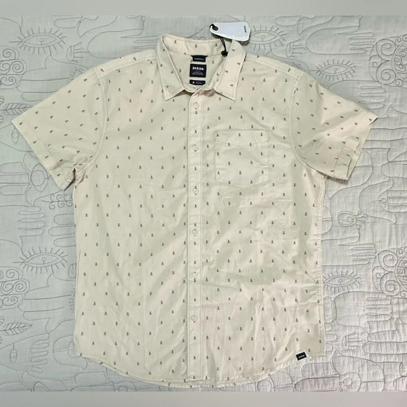 NWT Prana Tinline Shirt Yarrow Rocks Size M Cream - Picture 5 of 12